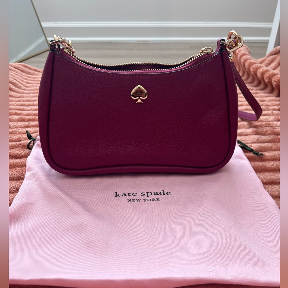 Kate Spade Berry Pink Leather Shoulder Bag , Gold Hardware 💗